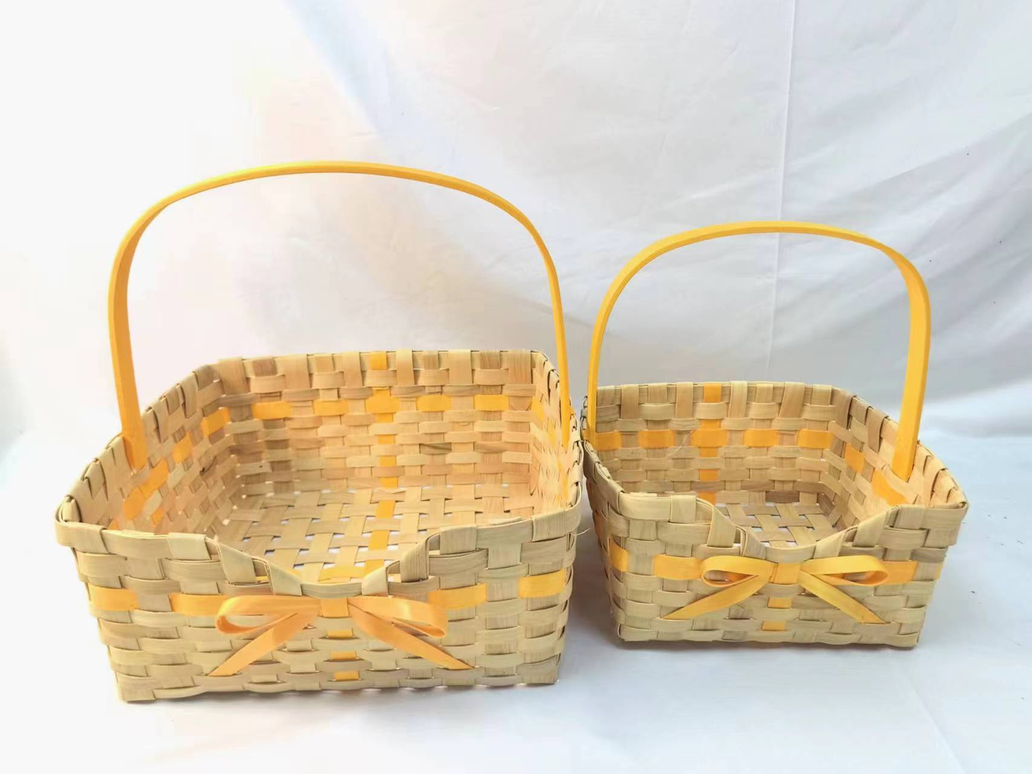 Color Bamboo Basket (Yellow Bow)