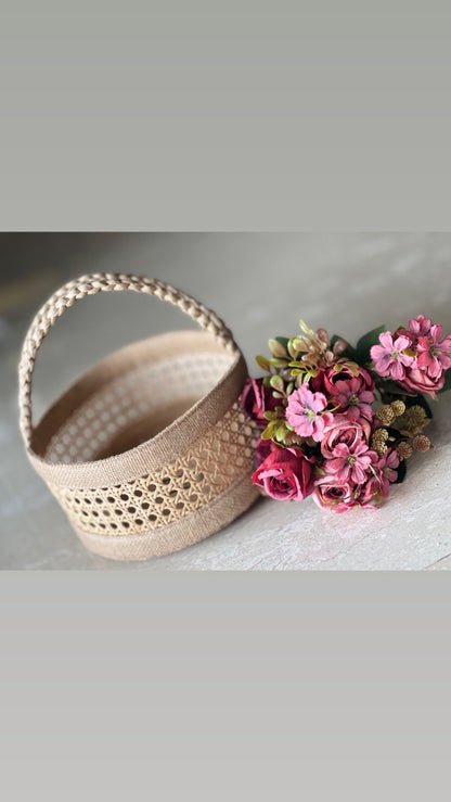 Natural Cane Basket - Round