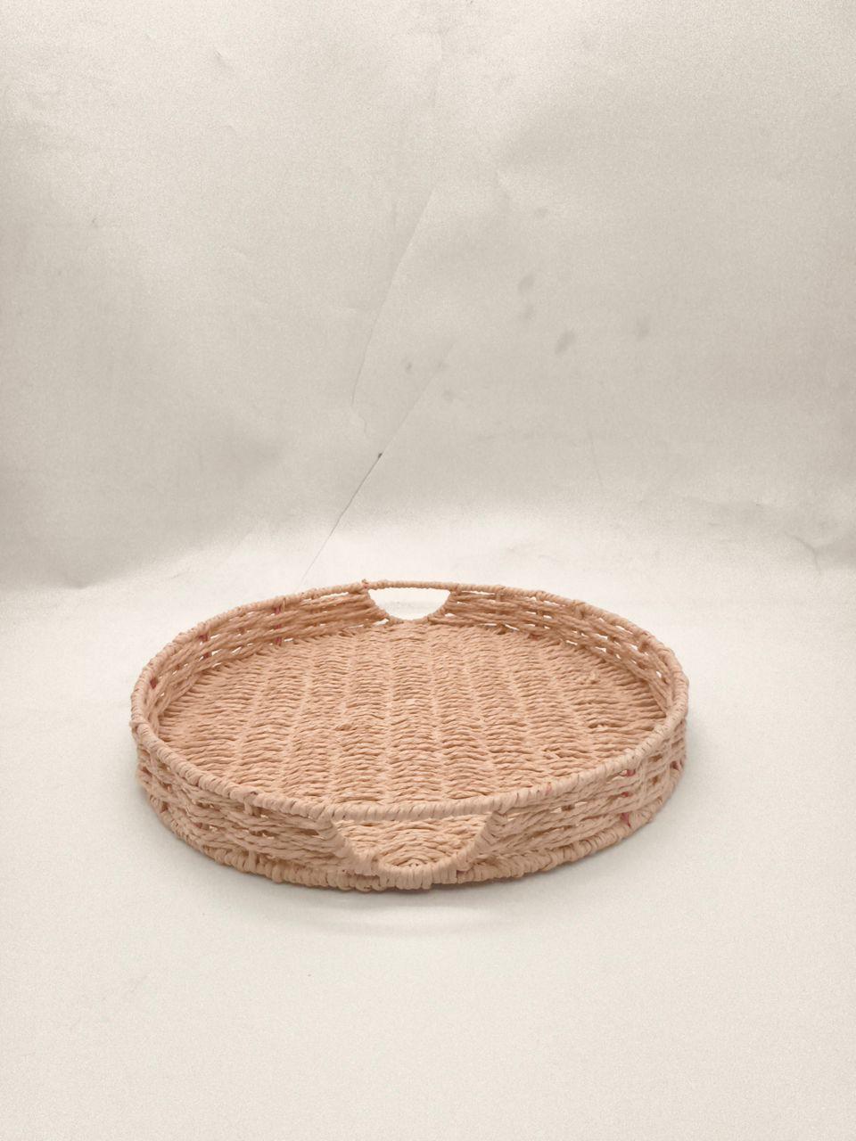 Color Rafia Tray Round (set of 3)