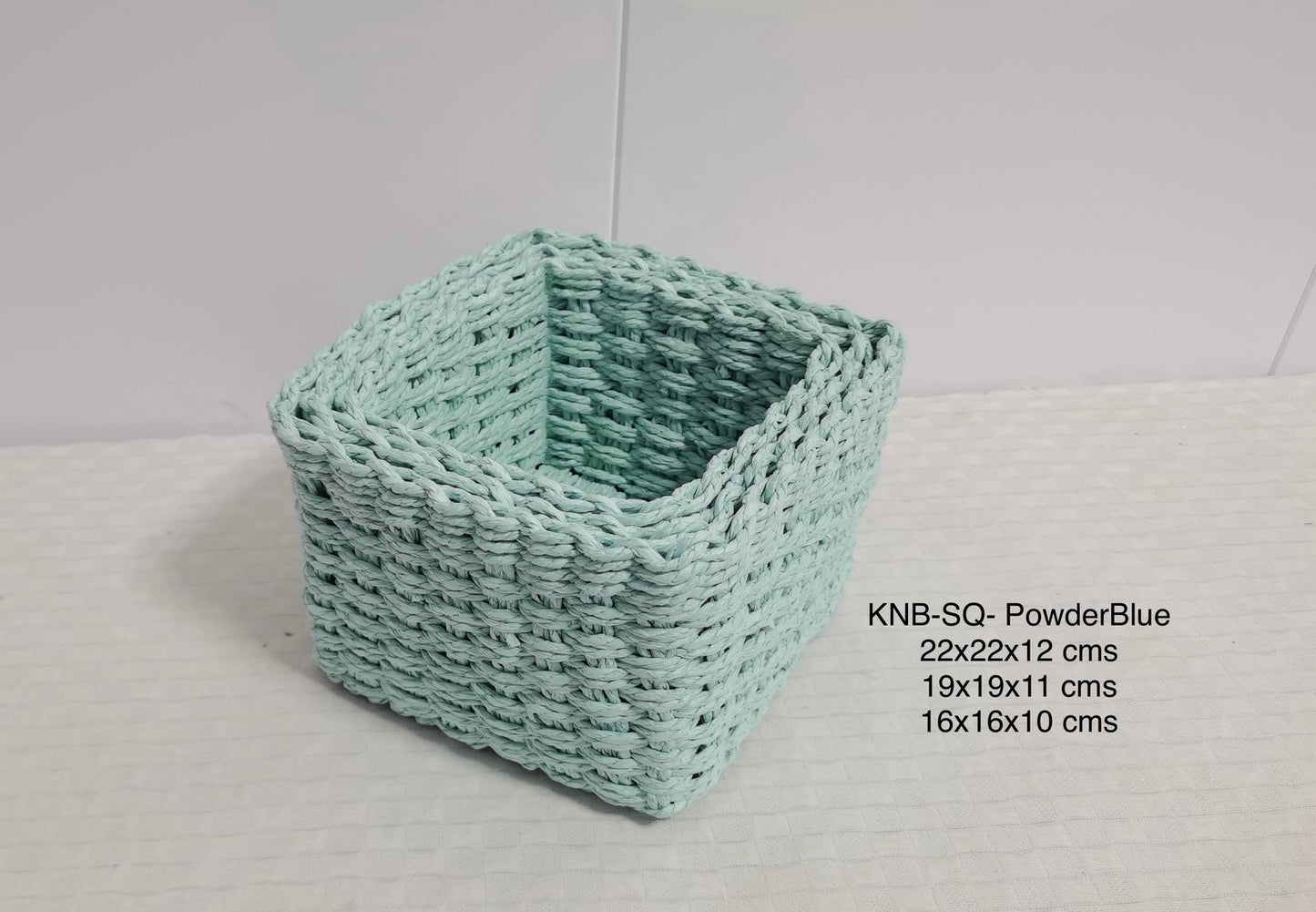 Rafia Knit Baskets Square (Set of 3)