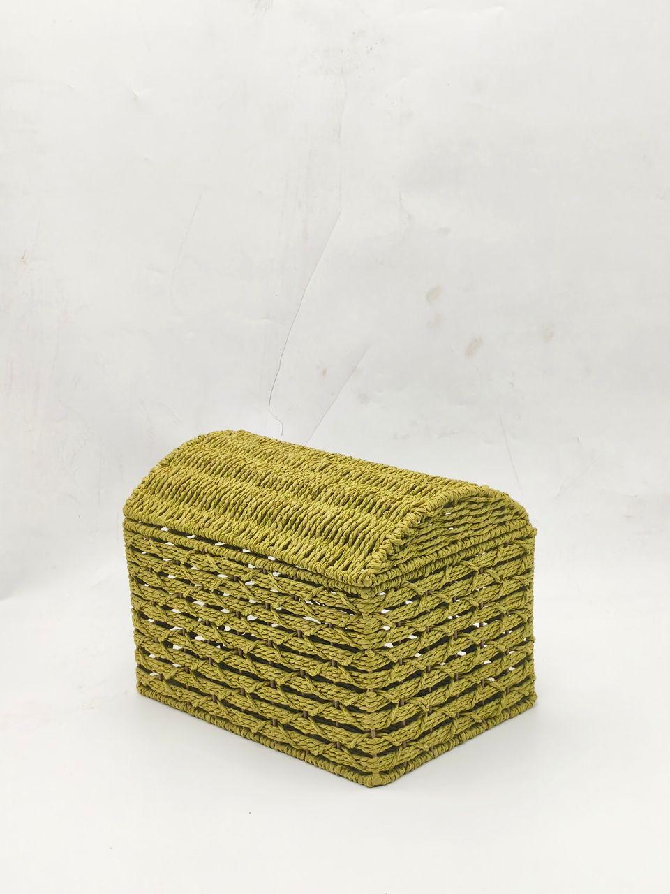 Beige Rafia box sandook