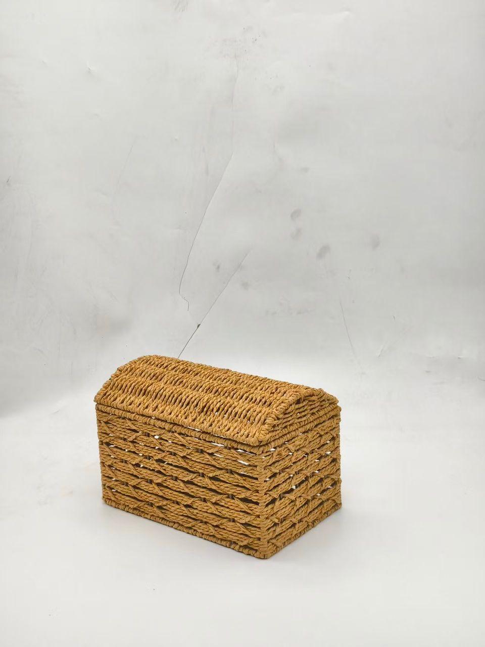 Beige Rafia box sandook