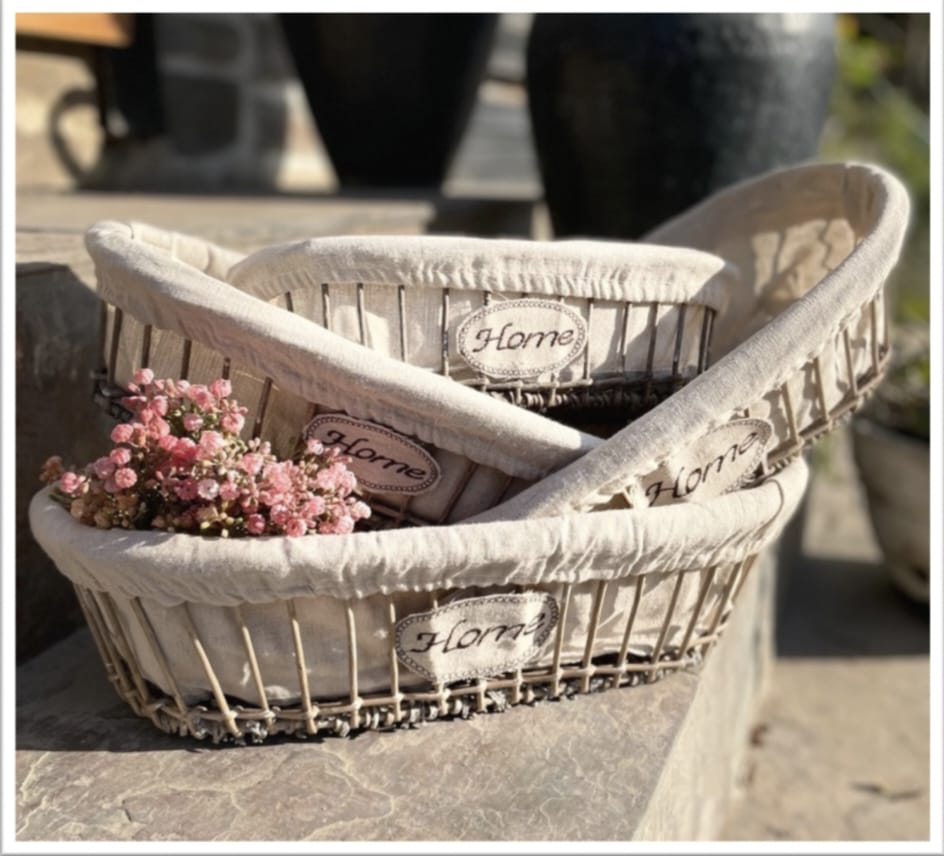 Basket Willow Oval long (set of three)