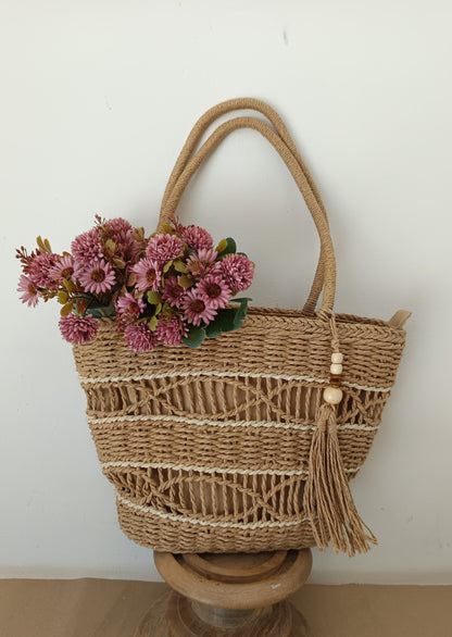Rafia Bag - Beige