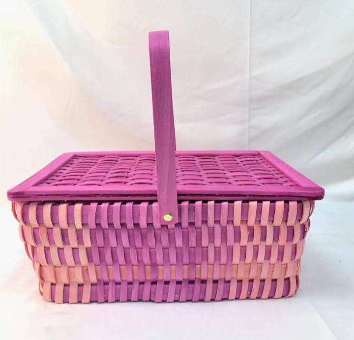 Color Bamboo Basket (Pink)