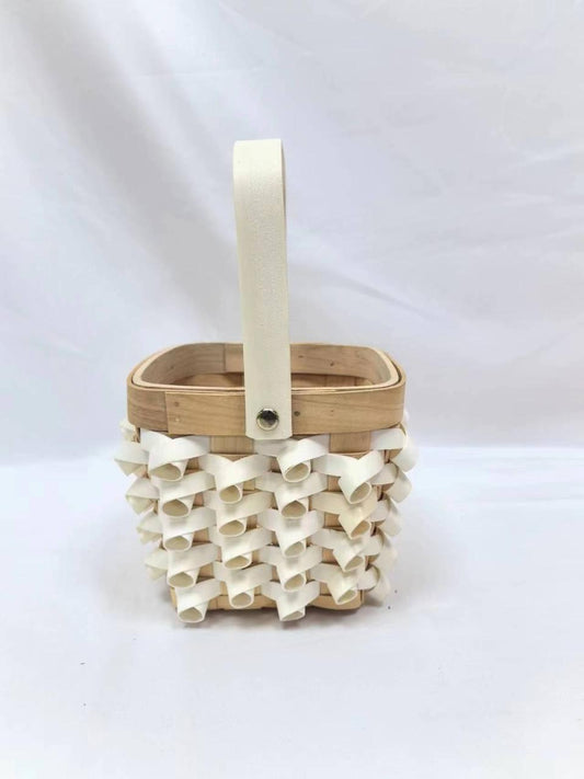 Color Bamboo Basket (Twisted White)