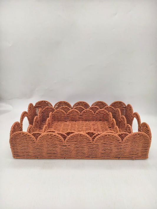 Rafia Weave floral Rectangle baskets