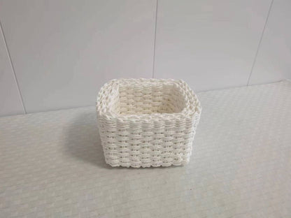 Rafia Knitted Baskets Square (Set of 3)