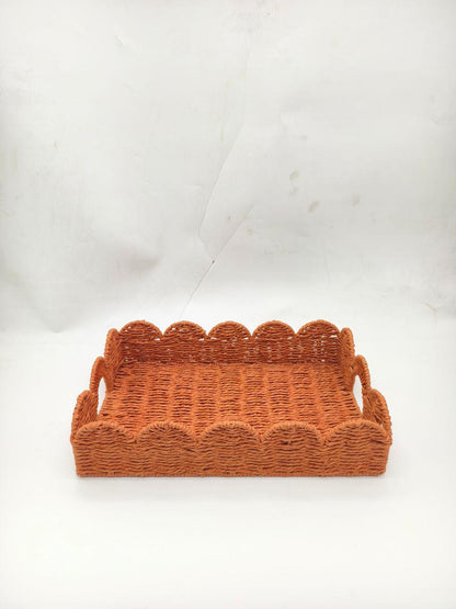 Rafia Weave floral Rectangle baskets (Set of 3)