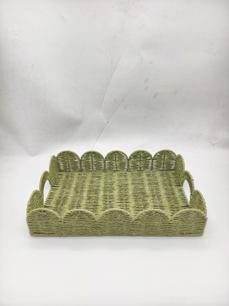 Rafia Weave floral Rectangle baskets (Set of 3)