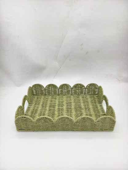 Rafia Weave floral Rectangle baskets (Set of 3)